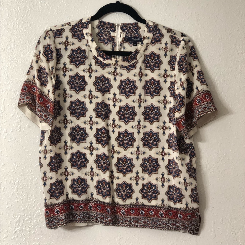 Madewell mosaic pattern blouse